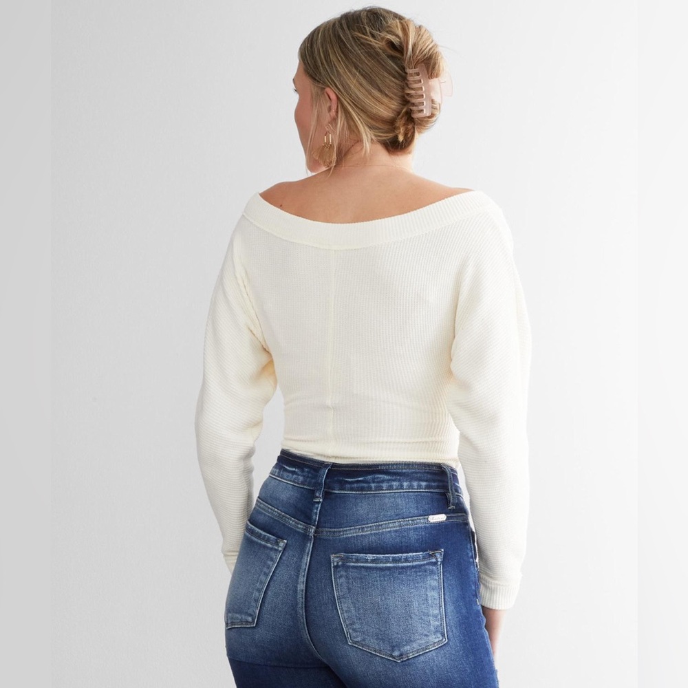 FREE PEOPLE Lovin' This Feeling Thermal Bodysuit extra large cream ivory Euc - Picture 3 of 11